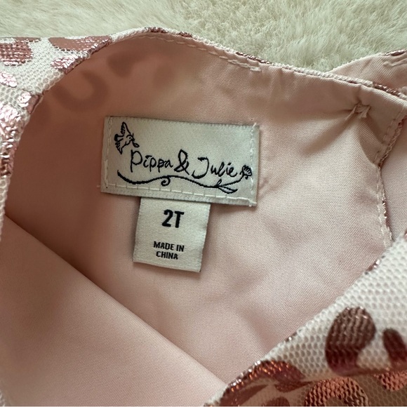 Pippa & Julie | NWOT - Metallic Tulle Leopard Print Dress - Size 2T - Picture 5 of 10
